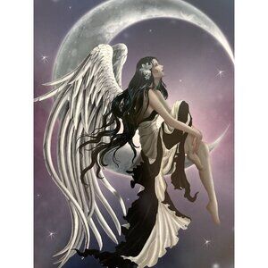 Nene Thomas Star Gazer Fairy Gothic Angel Mystic Crescent Moon Art Card Print